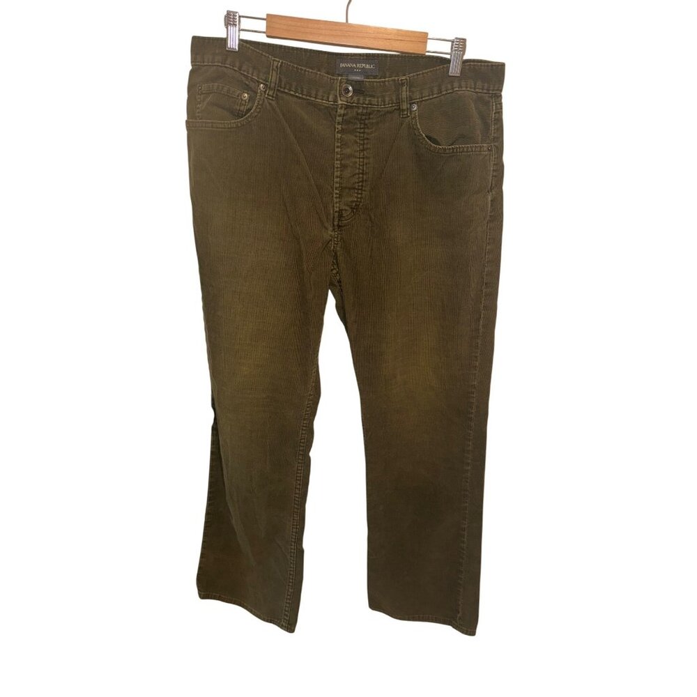 Banana Republic Mens Olive Corduroy Pants 36/32 Cotton Casual Trousers Preppy